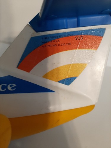 VINTAGE 1980 Fisher-Price Little People Pull-Along Jet (Airplane) Toy Made in US - Picture 2 of 9