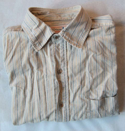 J.J. Mercer Pale Green-ish Stripe Shirt - Medium