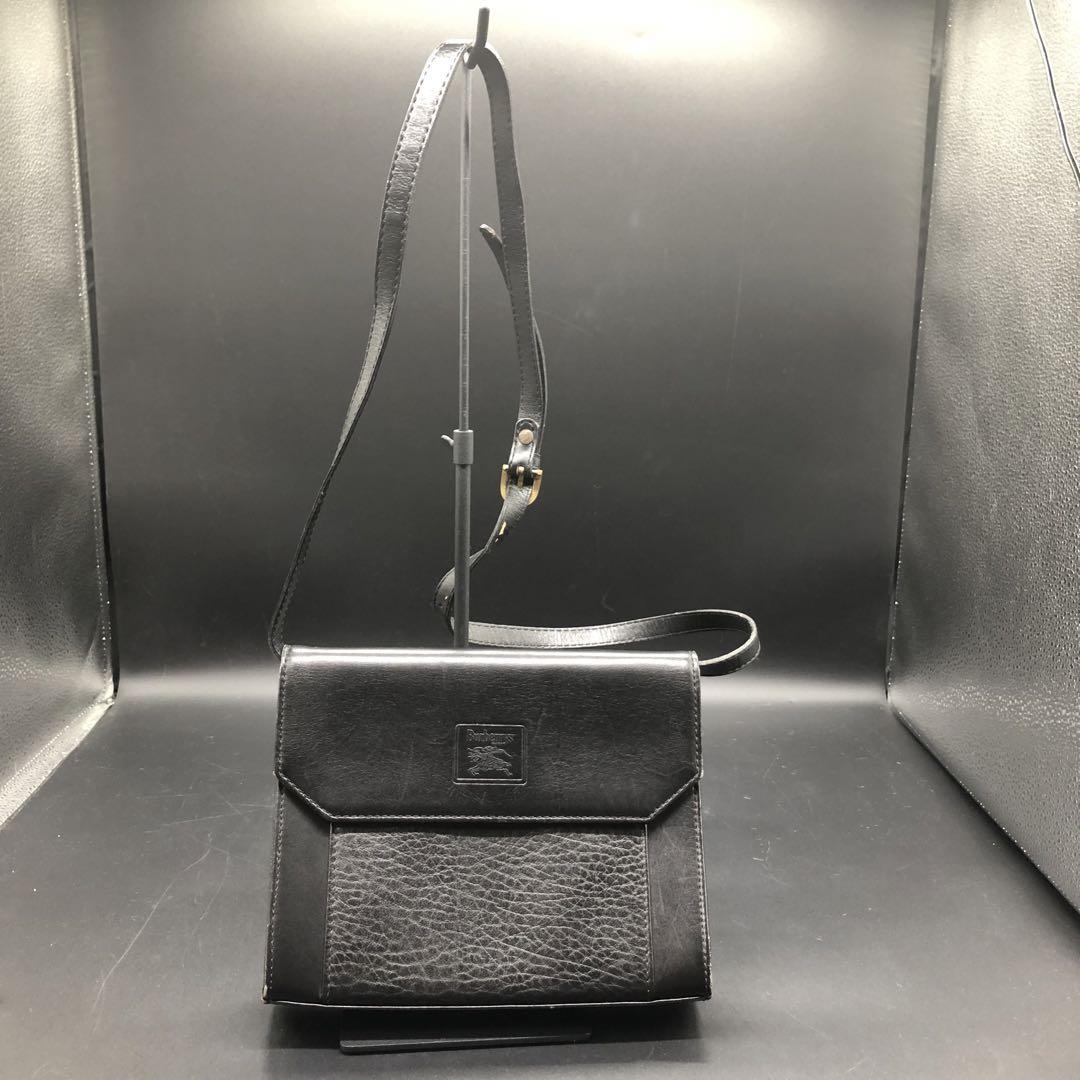 Burberry Shoulder Bag Nova Check Leather Black Authentic F1114651