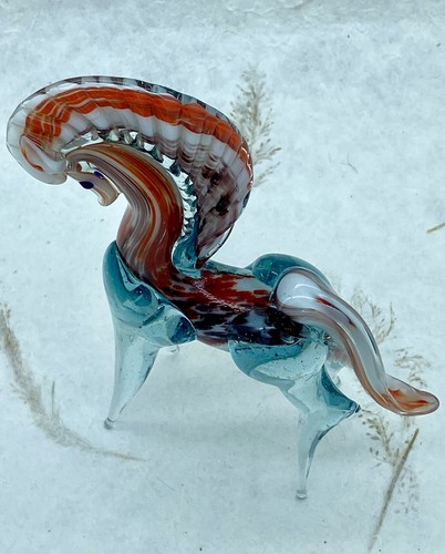 RARA SCULTURA CAVALLO IN VETRO MODERNO VINTAGE METÀ SECOLO BLU ARTE MURANO ANNI '50 OTTIME CONDIZIONI - Foto 24 di 24