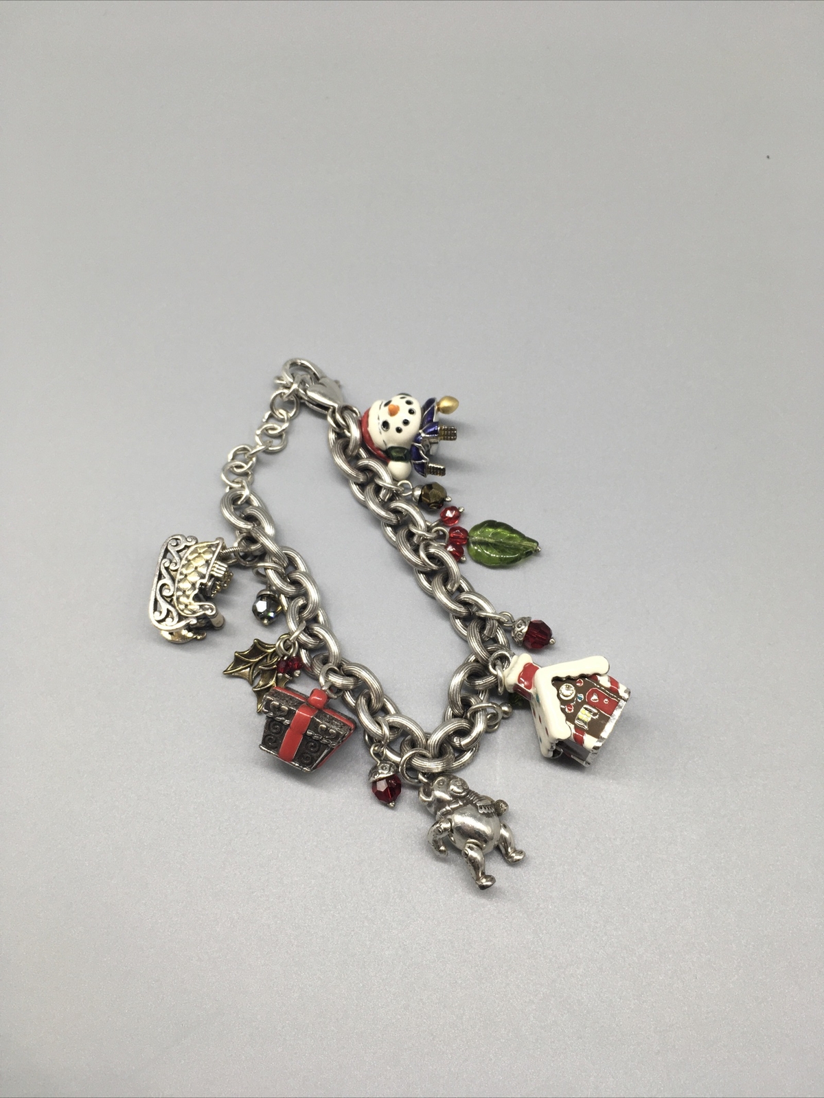 BRIGHTON Christmas Theme, Some Retired CHARM Bracelet, Adjustable Jewelry