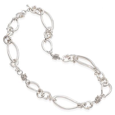 Michael Dawkins Sterling Silver Link Necklace with Toggle Closure