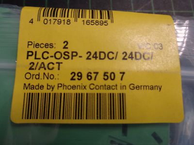 2 x Phoenix Contact Relais PLC-OSP-24DC/24DC/2/ACT; 29 67 50 7
