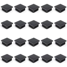 Square Plastic End Caps 20PCS 38mm x 38mm Black Inner Plugs Square Plastic Pl...