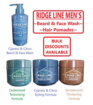 Ridge Line Mens Hair Thickening/ Texturizing/ Styling Pomade /Beard/ Face Wash