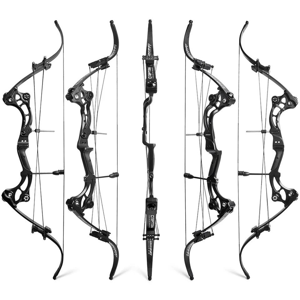 Compound Bow Set 40-55lbs Adjustable 320FPS Fishing Hunt Recurve Archery Shoot - Image 3 of 4