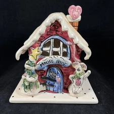Blue Sky Mouse House Tea Light Candle Holder Christmas Heather Goldminc 2 Piece