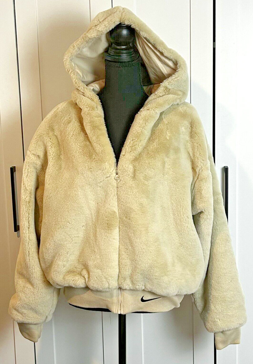 NIKE Sportswear Essentials Faux Fur Jacket Women's LG Beige