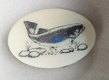 Vintage Trout Fish Oval Belt Buckle Unbranded Fisherman