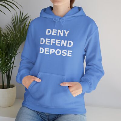 Deny Defend Depose Hoodie, Unisex Sweatshirt for Activism, Gift, Cozy