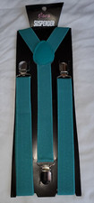 Suspenders Men Or Women Y-Shape Back Clip On Elastic Adjust Teal Color