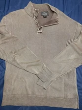 RedHead Green Henley Pullover Sweater Size Large Long Sleeve Heavyweight