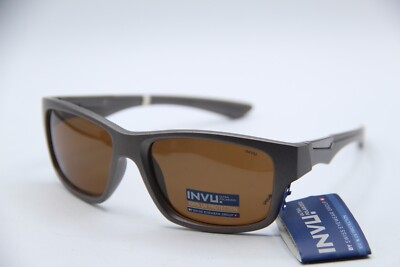 NEW INVU POLARIZED MATTE GRAY AUTHENTIC SUNGLASSES 57-18-141