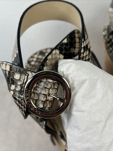 Jimmy Choo Aleili 100 Platform Wedge Heel Sandal Natural Snake Leather EU 39.1/2 - Picture 16 of 19