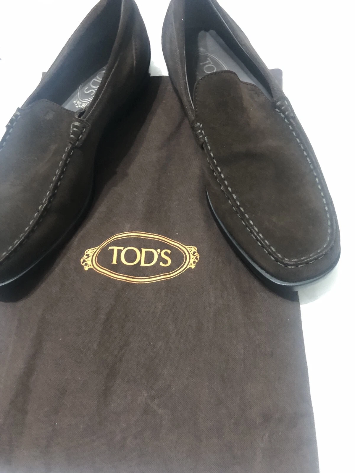 TOD’S Scarpe da guida in gomma scamosciata Tod's abbellite nere UK 7 PEZZI: £550 00