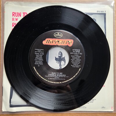ANGELA WINBUSH Run To Me DJ PROMO R&B SOUL 45 7
