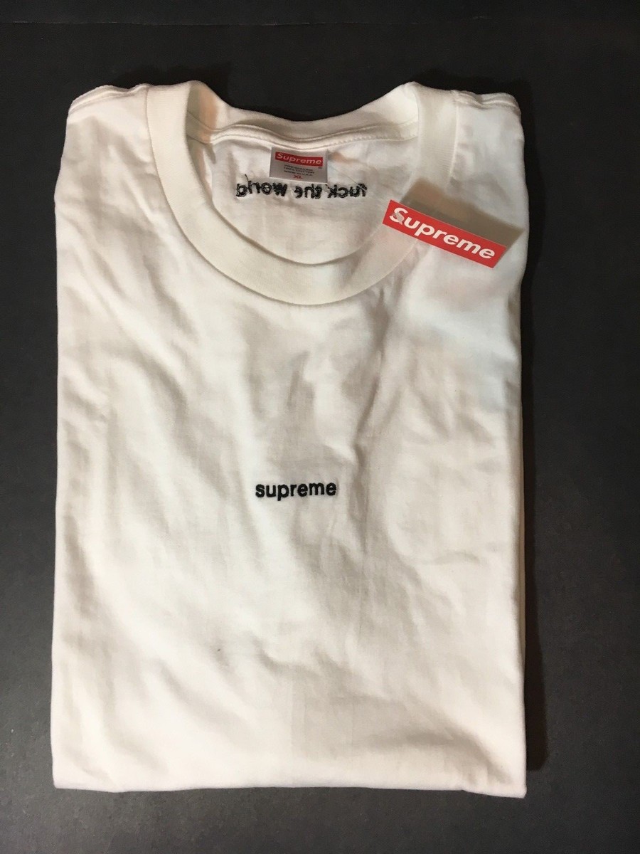 NEW SUPREME FTW SHIRT XL WHITE SS18 F*CK THE WORLD IN HAND READY