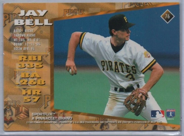 1995 Sportflix UC3 Jay Bell #76 Signed IP Auto - Image 2 of 2