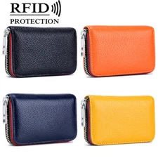 Women RFID Blocking Leather Wallet Credit Card Holder Zip Purse Pocket Small Bag