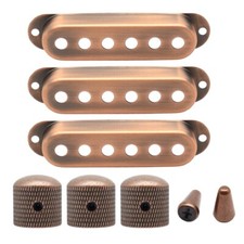 Electric Guitar Pickup Cover Knobs and Switch Tip Set for FD Start SQ Red Copper