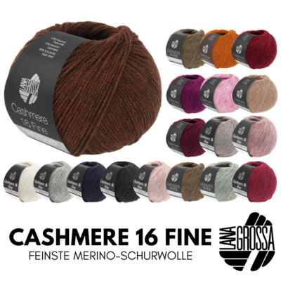 Lana Grossa CASHMERE 16 FINE 50 g feinste Schurwolle Merino Extrafine 320 m
