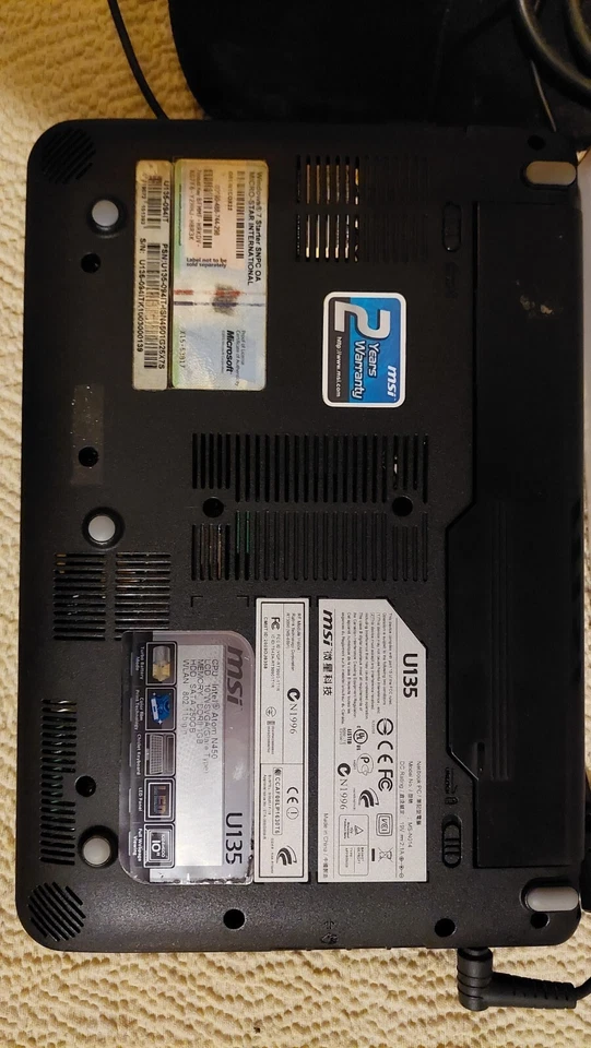 PC Laptop portatile MSI U135 con problemi di boot - Immagine 4 di 4