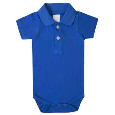 Baby Polo Bodysuit Short Sleeved Vest Royal Blue | eBay