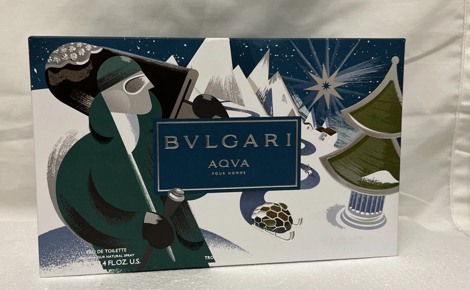 Aqva Pour Homme от Bvlgari туалетная вода комплект для мужчин 3,4 унц 3шт новый подарочная коробка - Изображение 2 из 4