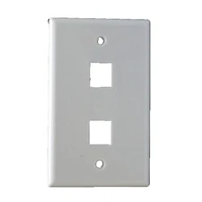 2 Port Keystone Faceplate in White for RJ45 Jack 50-Pack Free Shipping