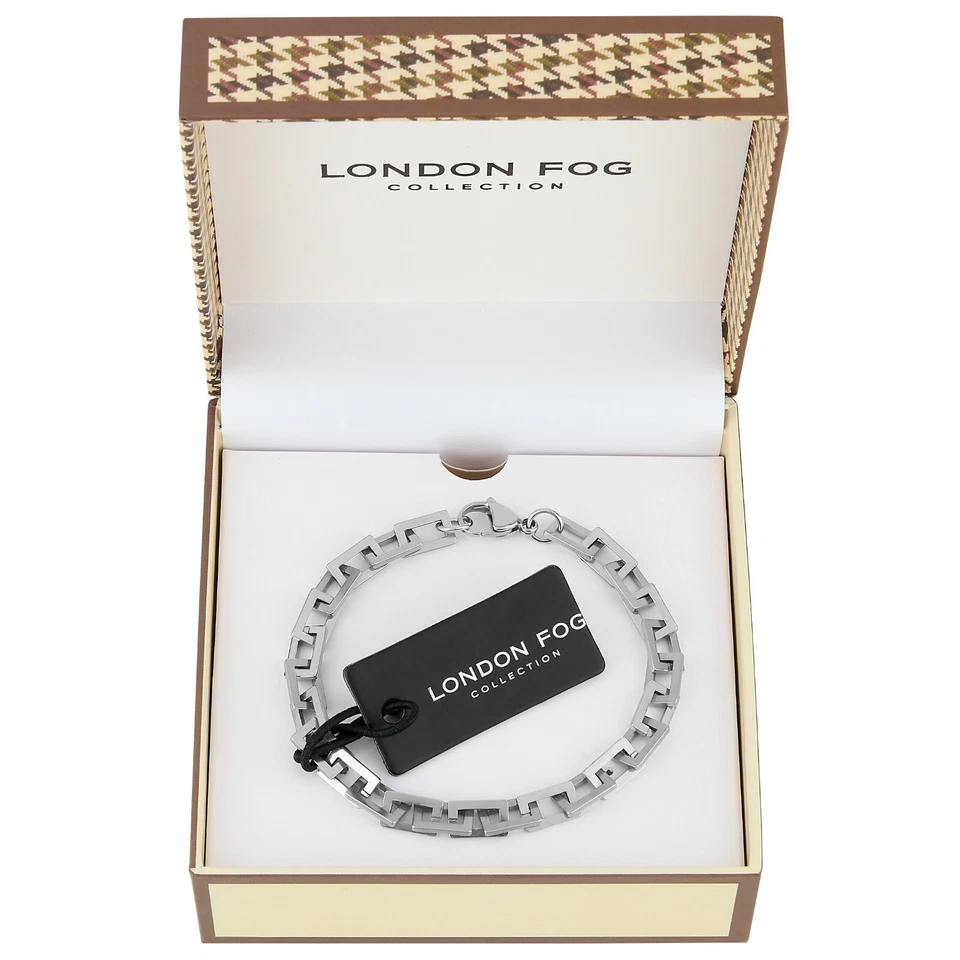 London Fog Square Link 8 Inch Unisex Bracelet - Image 4 of 4