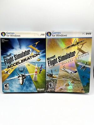 Microsoft Flight Simulator X Deluxe Edition w Acceleration Expansion Windows PC