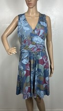 FRESH PRODUCE Deep Dive Blue Fresh Blossoms Lily Fit And Flare Dress Size M