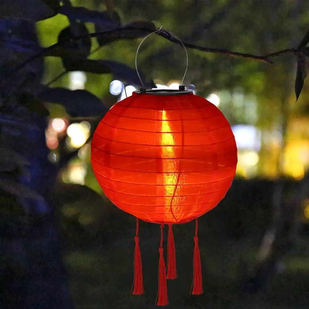 Solar Lantern Lamp Waterproof Outdoor Hanging Light Festival Decor