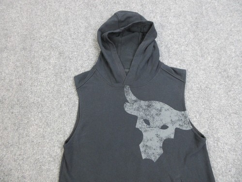 Under Armour Sweater Boys Large Black Project Rock Sleeveless Hoodie Sweatshirt - Picture 3 of 11