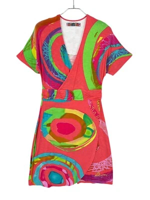 Desigual V-Ausschnitt Blumenmuster Kurzärmliges Kleid Damen Größe L - Bild 1 von 4