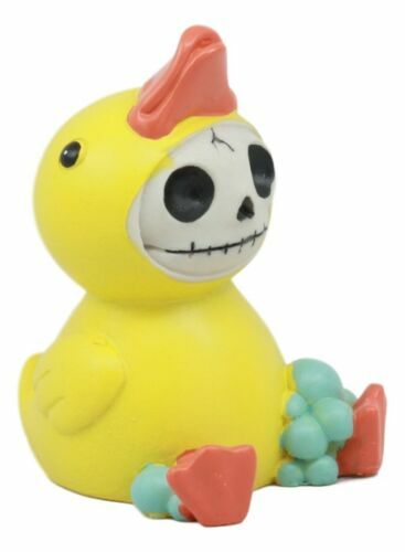 Ebros pelzige Knochen Bläschen Bob die Gummiente Figur gelb Ente mit Kapuze 3 Zoll H - Bild 4 von 7