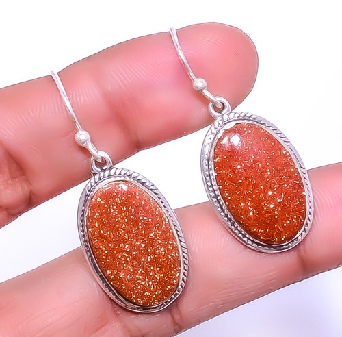Golden Sunstone 925 Sterling Silver Bali Earring 1.56" A2