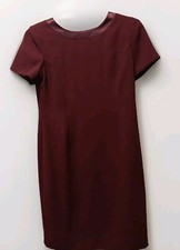 Talbots Womens Size 12 Maroon Formal Coquette Minimalist Dress Shoulder Pads
