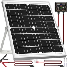 VOLTSET 20W Solar Panel Kit 12V Solar Battery Trickle Charger Maintainer for RV