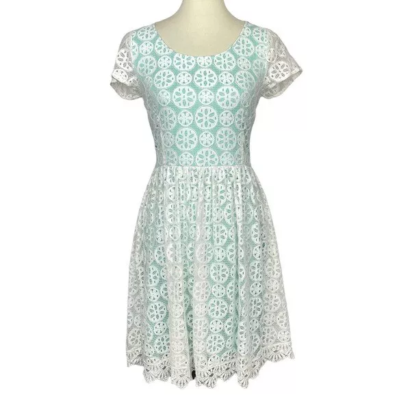 Mint lace hotsell dress with sleeves
