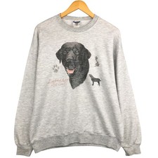 Vintage 90'S Jersey Labrador Retriever Dog Print Animal Sweatshirt Men's Siz...