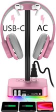 RGB Headphone Stand with USB Charger, Gaming Headset Holder and 3 USB Ports