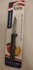 Rada Cutlery DW202 Peeling Paring Knife L/R hand USA made NEW pkg.  black handle