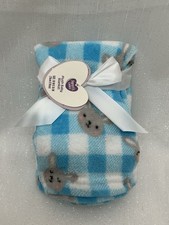 NEW Parents Choice BLUE PLAID BUNNY Plush Baby Blanket 30x36in Easter 2025
