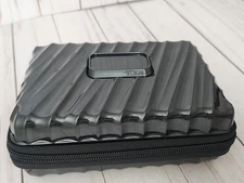 TUMI for Delta Hard Shell Travel Amenity Kit Case Black Zip Pouch Organizer