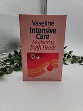 Vtg Vaseline Intensive Care Moisturizing Bath Beads with Musk 15oz Sealed Box