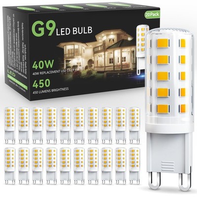 TJOY 20 Pack G9 LED Bulb 4W, 40 Watt Equivalent Halogen, 20 Pack, Warm White