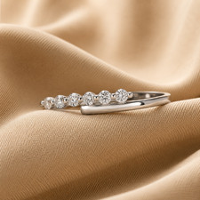 IGI 0.17ct E-F Lab Grown Diamond Wedding Promise Band 14k White Gold
