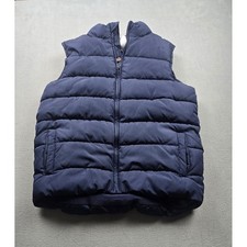 Gymboree Boys Navy Blue Puffer Vest Fleece Lined Mock Neck Size 12 3030570