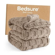 GentleSoft King Size Blanket for Bed - Super King 108" x 90" Light Taupe